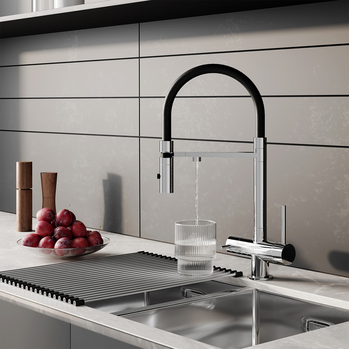 Смеситель для кухни с фильтром и гибким изливом