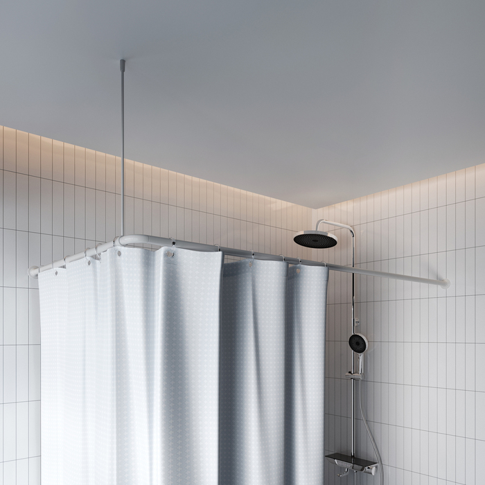 Карниз для штор для ванной комнаты угловой, 040A200I14