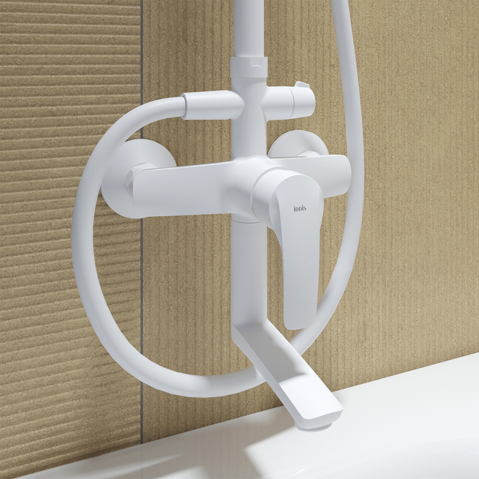 Смеситель с верхним душем и изливом