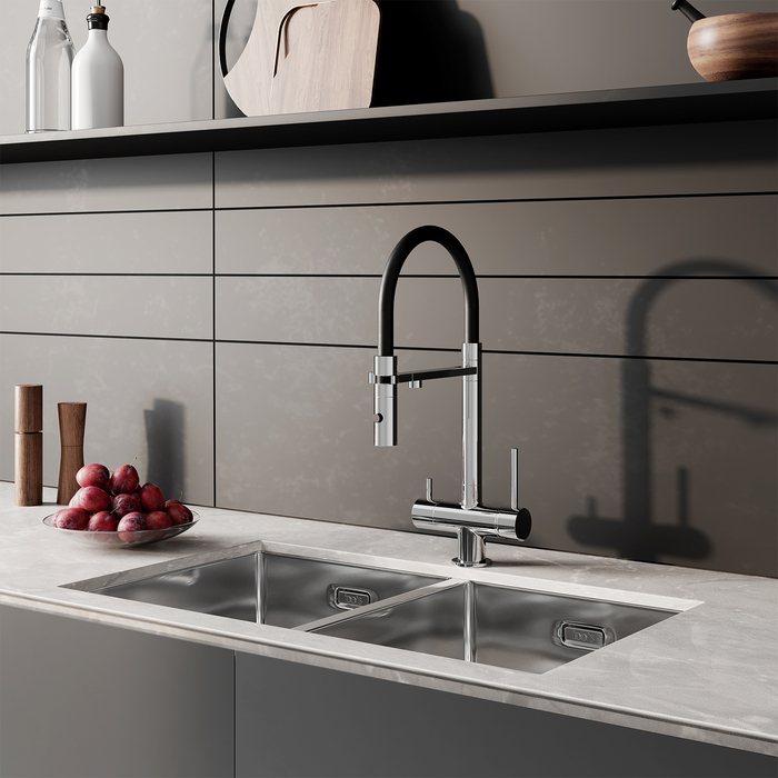 Смеситель для кухни с фильтром и гибким изливом